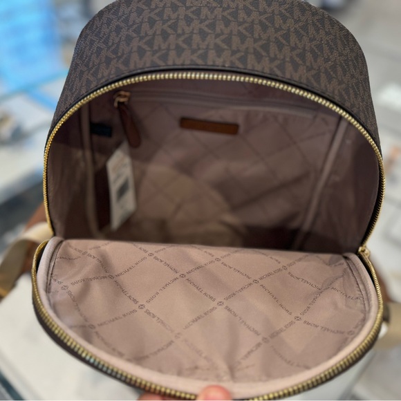 Michael Kors Jet Set Item Medium Backpack MK Brown - Picture 9 of 11